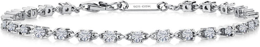 Eriya  White Moissanite Tennis Bracelet For Women | 925 Sterling Silver | 1.76 Cttw | Round 2.5MM | 7 Inch | Fine Jewelry Gifts for Her Mom Women Wife