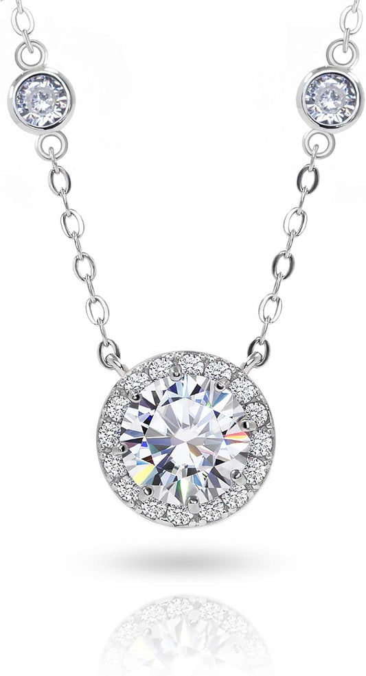 Eriya Necklace,1Carat Moissanite Hola Pendent for Women,D Color VVS1,18K Gold Plated 925 Silver,With Certificate of Authenticity